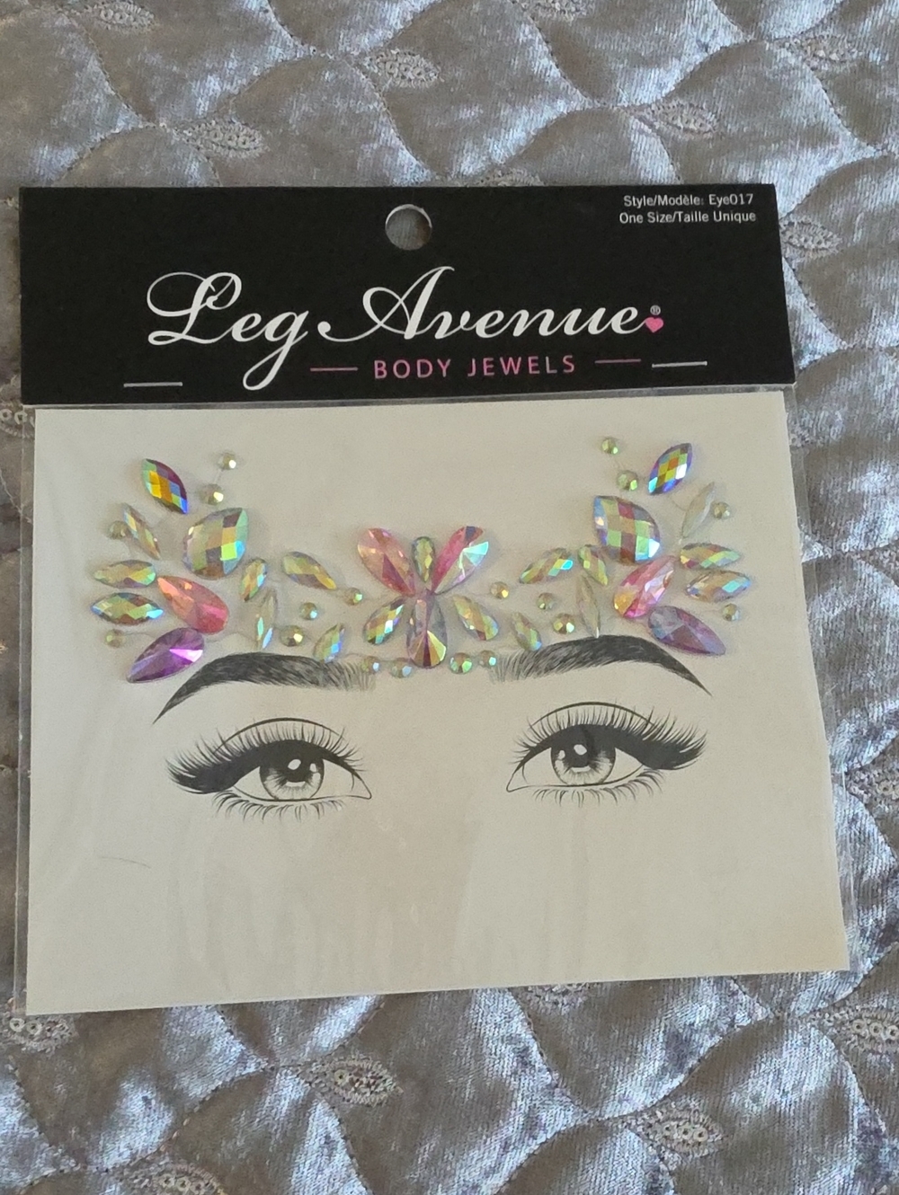 Leg Avenue Iridescent Pink & Purple Face Gems - Festival Brow Jewels